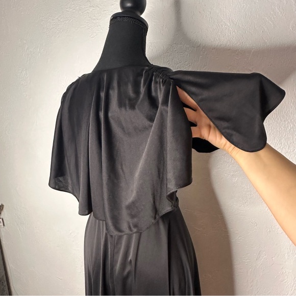 Vintage 1970 black wrap dress - Picture 4 of 6